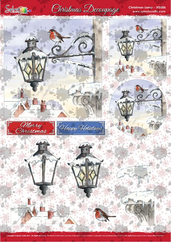A4 Christmas Decoupage - Christmas Lamp
